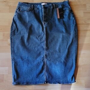 Jen7 By 7 for All Mankind Denim Front Slit Pencil Skirt